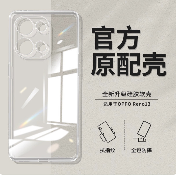Suitable for Opporeno13 Mobile Phone Case Reno13 Transparent Ultra-Thin All-Inclusive Oppo Anti-Fall New Protective Cover Silicone