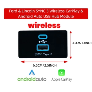 Bütün Ford Sync3 modelləri üçün simsiz Carplay Usb+Type-C Apple Carp aksesuarları