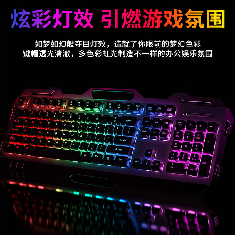 Gx80 Mechanical Tea Shaft Feel Keyboard Mouse Headset Set Laptop Wired Keyboard and Mouse E-Sports Game