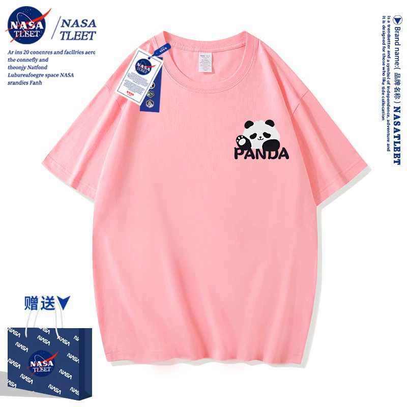 NASA-со брендовая новая милая национальная драгоценность панда стильный бренд с принтом детская/модная одежда лётний универсальный стиль ins топы крутые