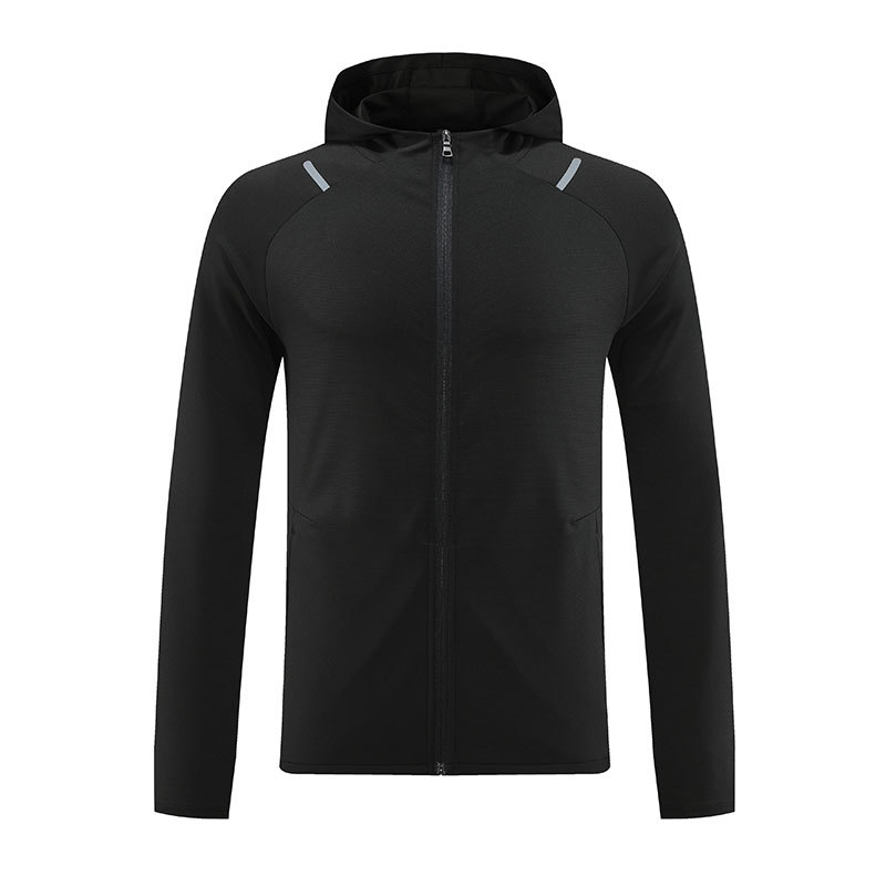 Chaqueta deportiva al aire libre de los hombres de primavera y otoño montañismo a prueba de viento con capucha fitness correr ropa cremallera cardigan de secado rápido de manga larga superior