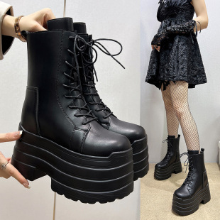��ɫCOS����ЬŮ�ﶬ�¿��TʿѥӢ���L15cm����ɸ�ϵ�������R��