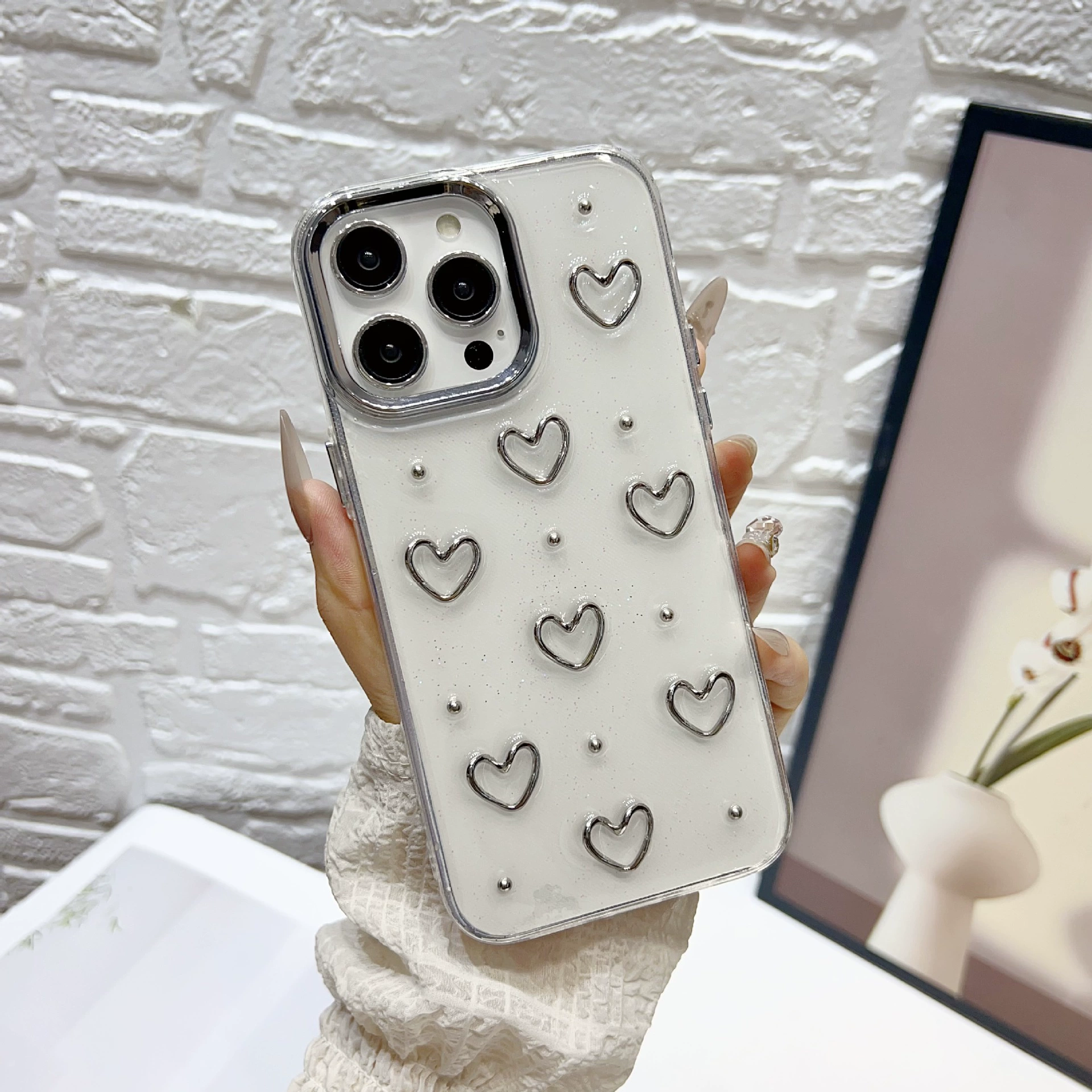 Phone case, iphone, 17 pro max, flowered, fall protection, 14/15