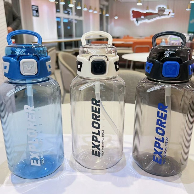 Yitong estudiantes tazas de paja letras tazas de plástico de paja de alta capacidad de 1050ml fitness portátil al aire libre nuevo hervidor de agua