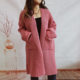 2023 cross-border Amazon autumn and winter New loose solid color large pocket thickened long knitted cardigan sweater coat