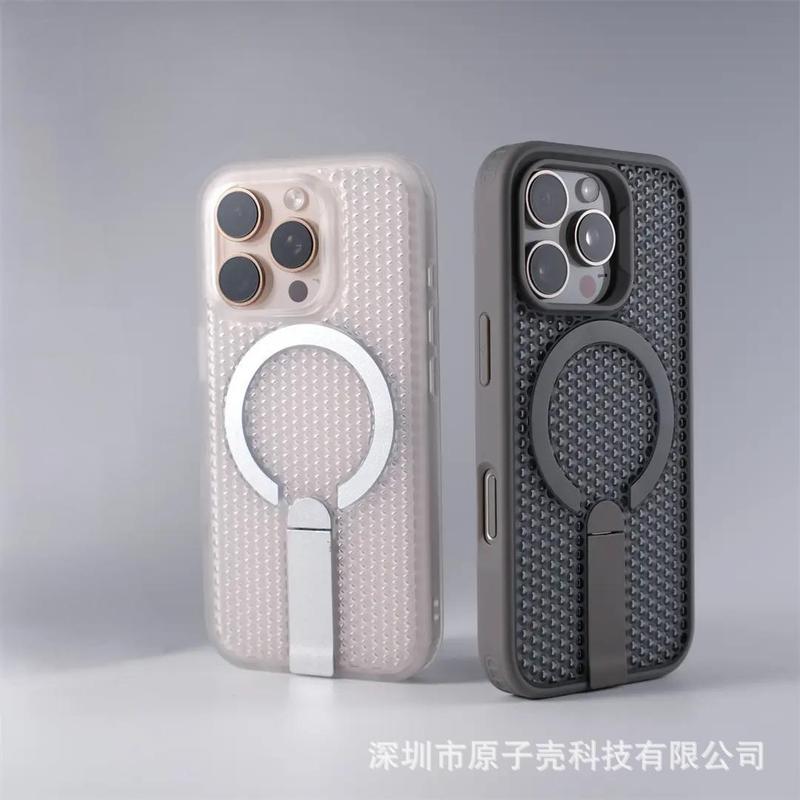 夏のハニカム冷却 iPhone17 磁気電話ケース Apple 16 クリエイティブ垂直磁気スタンド PC ケースに適しています|undefined