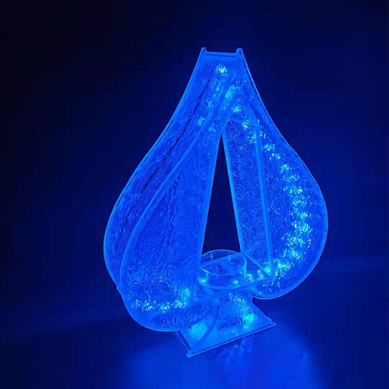 Luminoso acrílico negro melocotón un asiento de vino extranjero soporte de exhibición de vino accesorios de Bar hierro amarillo luz vino asiento verde luz Champagne Rey