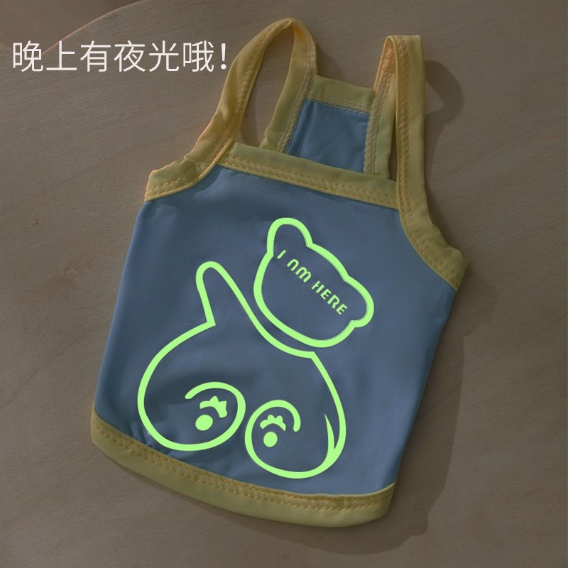 Gato verano transpirable fresco adorable osos nocturnos protección solar fría cinturón perro Teddy Bear ropa de mascotas