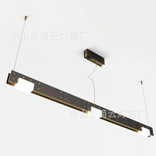 后现代全铜个性创意长条餐厅吊灯设计师工业装修风茶室咖啡吧台灯