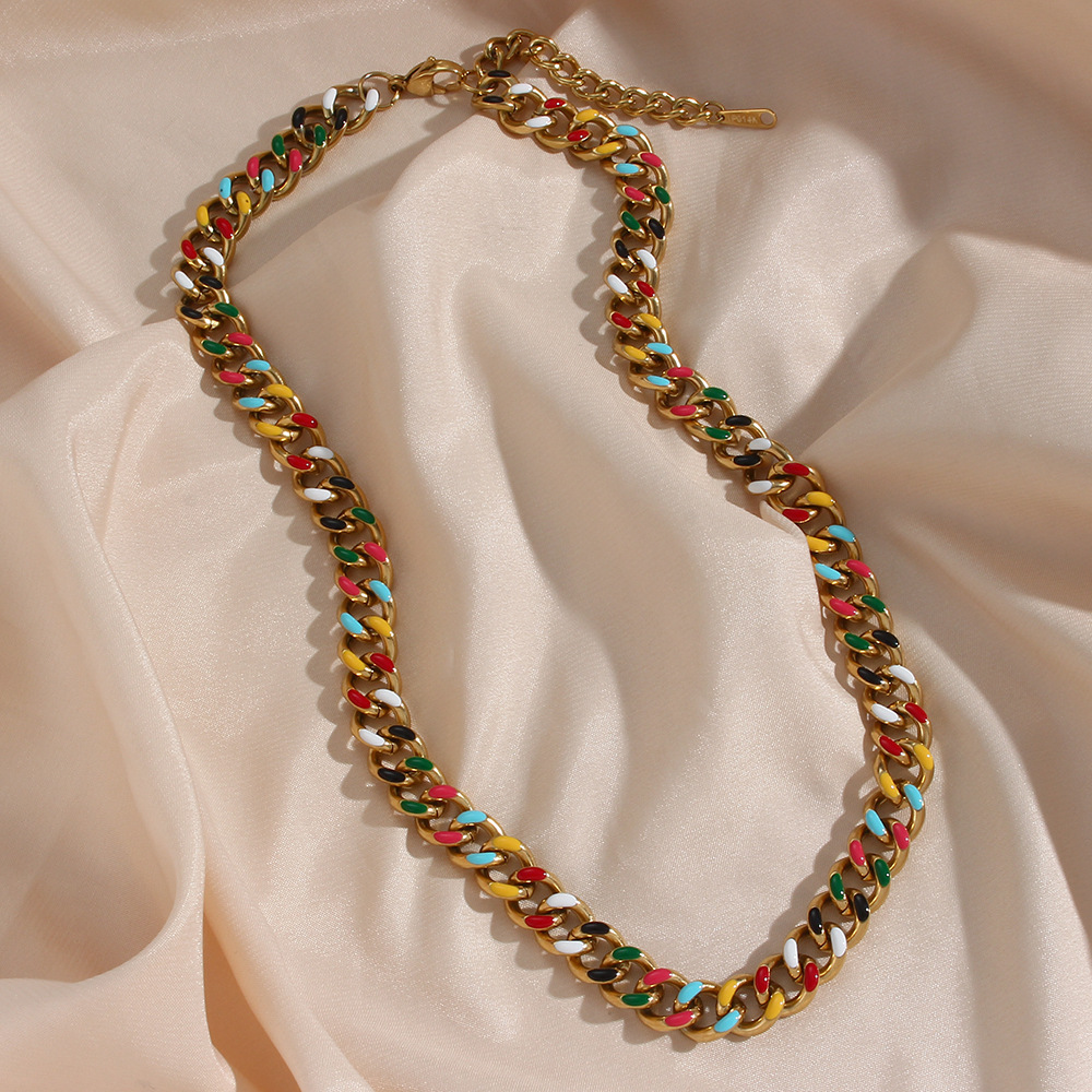 Vintage Style Geometric Stainless Steel Necklace Plating Stainless Steel Necklaces