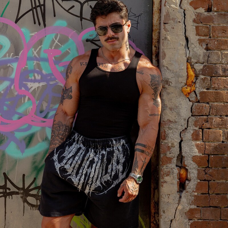 YOUNGLA Men's Shorts Summer Sports Fitness Shorts Jogging Muscle Building Casual Cotton Shorts
