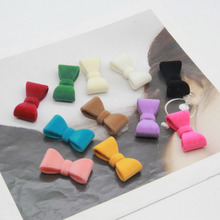 新款冬丝绒韩版简约彩色领结发夹头绳饰品DIY手机壳贴片材料配件