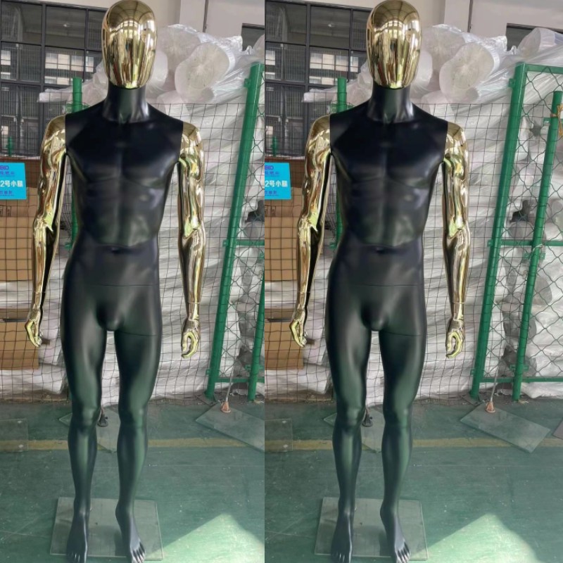 Plata galvanizado modelo masculino props cuerpo completo estante de exhibición de ropa de hombre tienda de ropa de escaparate maniquí cuerpo humano simulación marco de modelo