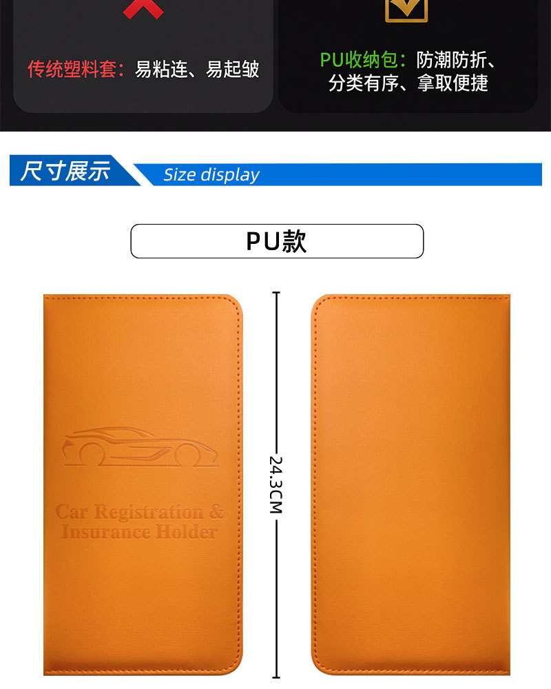 Cross-border PU leather American driver's license holder, car registration document folder, insurance information file protector, leather wallet
