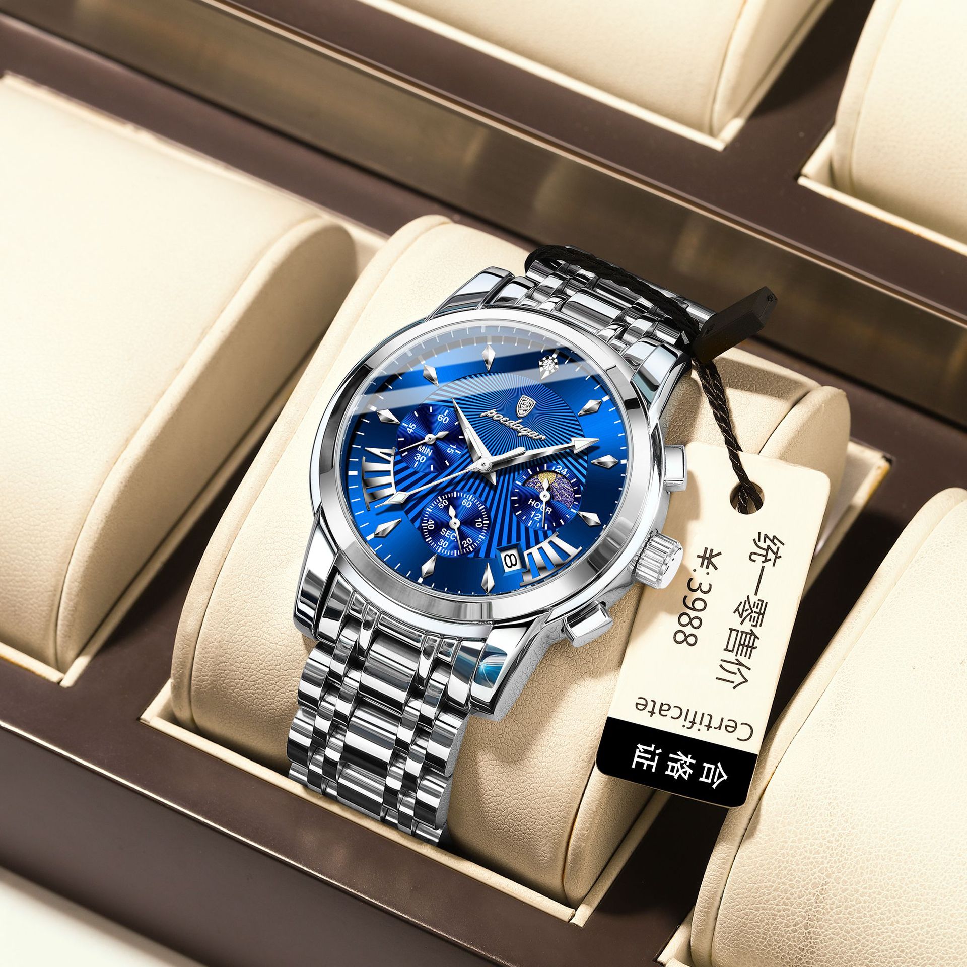 Marca suiza multifuncional nuevo reloj de hombre impermeable moda reloj de cuarzo en vivo comercio exterior explosión una venta