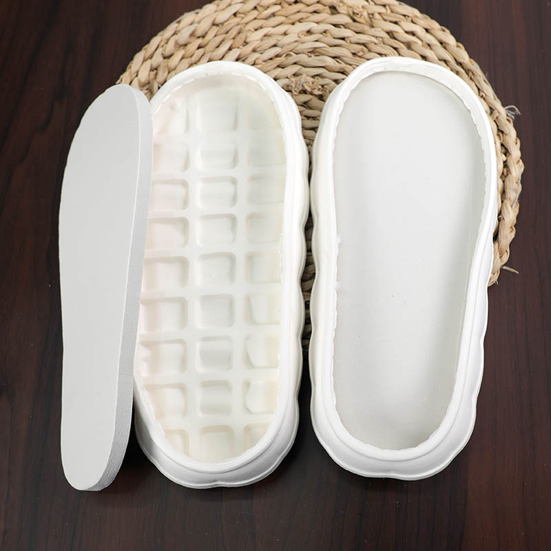 Nube suela de cordero Cachemira hecha a mano suela de lana gancho trenzado zapatillas de hielo espuma antideslizante desgaste