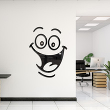 JM3167跨境笑脸镜面墙贴立体亚克力自粘装饰客厅房间卧室创意布置