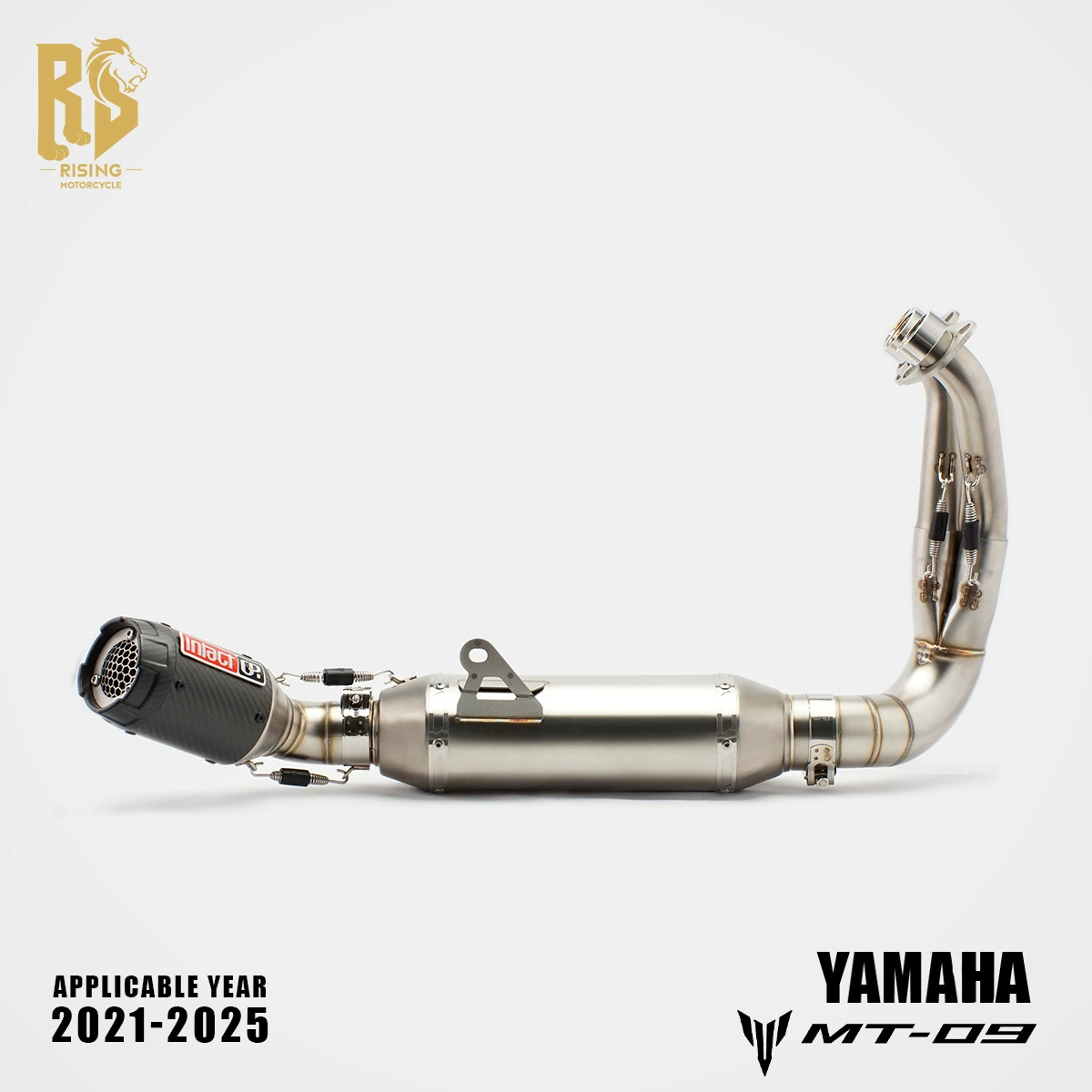 Оригинальный RS подходит для Yamaha MT-09, модифицированная выхлопная труба из нержавеющей стали, передняя полная секция, нижняя часть выхлопной трубы в виде банки кока-колы 21-25