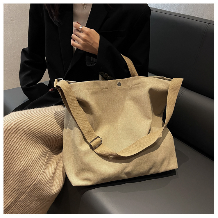 Women's Canvas Solid Color Basic Square Zipper Shoulder Bag display picture 8