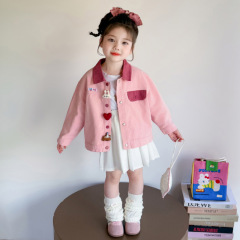 女童早秋薄款外套2025新款儿童休闲上衣洋气宝宝衬衫女孩春秋衣服
