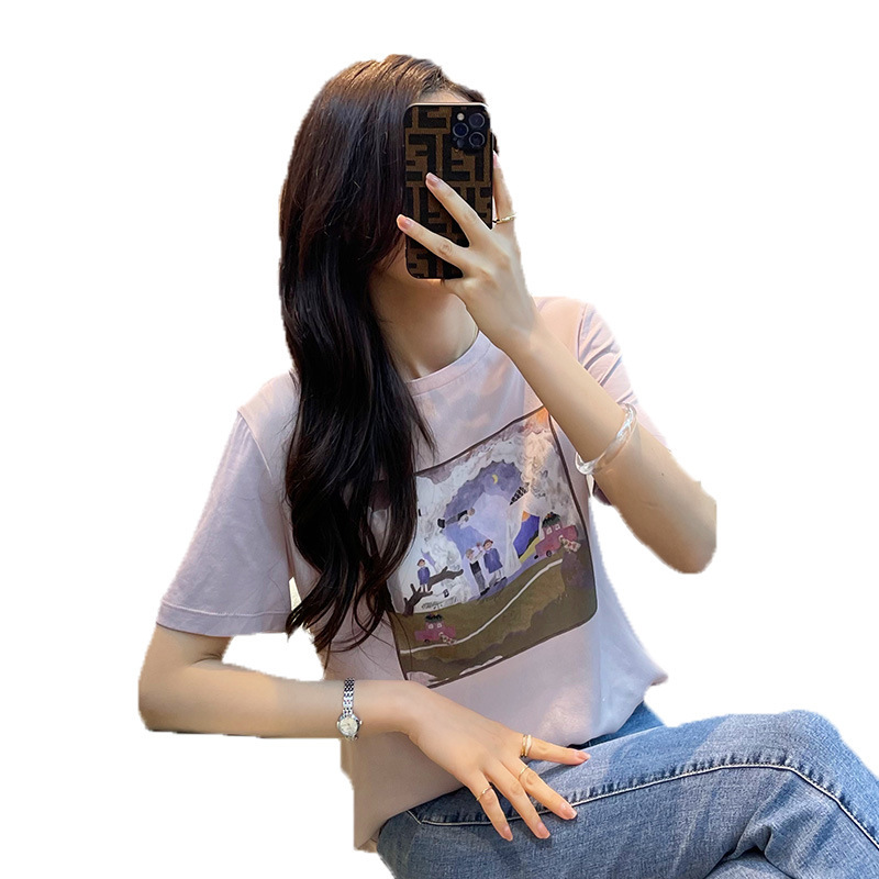 B2714 1240K ÁO THUN NỮ PINTDN NGẮN TAY HỌA TIẾT HOA THỜI TRANG NỮ LỤA TƠ TẰM G04 SẢN PHẨM MỚI