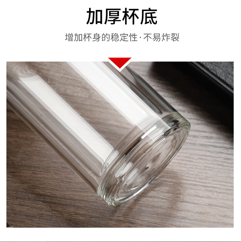 厂家定制高硼硅玻璃杯家用双层隔热水杯耐高温印字logo隔热防烫|undefined