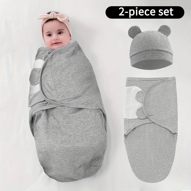 Newborn Swaddle Wrap Baby Quilt Delivery Room Wrap Baby Anti-Kick Quilt Baby Sleeping Bag Hat Foreign Trade Europe and the United States