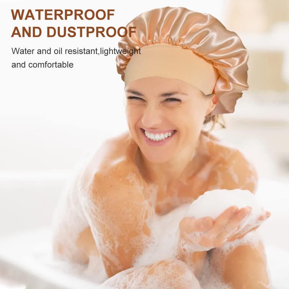 Amazon transfronterizo amplio borde alto elástico turbante sombrero de belleza sombrero de baño sombrero de cuidado del cabello sombrero de cuidado de la mujer sombrero de dormir al por mayor