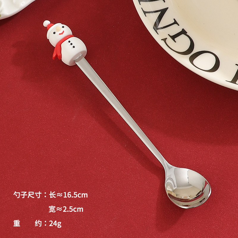 国境を越えた対外貿易304ステンレスクリスマス公仔フォークスプーンセットコーヒーもちスイーツ漫画ギフトボックス食器|undefined
