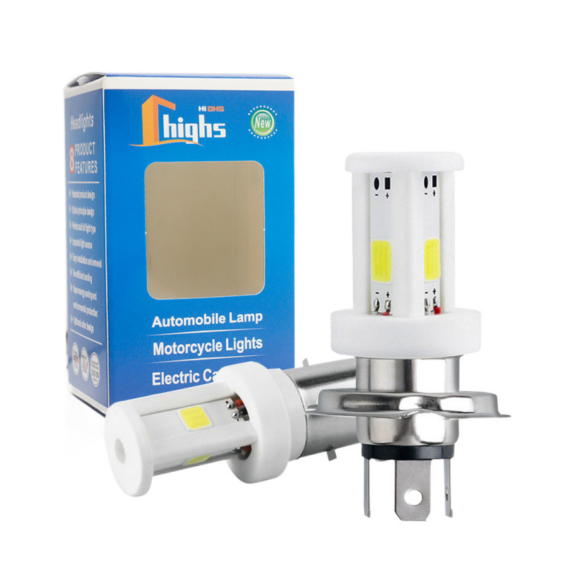 Motocicleta faros LED resaltan luces lejanas y cercanas COB faros LED luces de cerámica de doble garra S2 coche eléctrico
