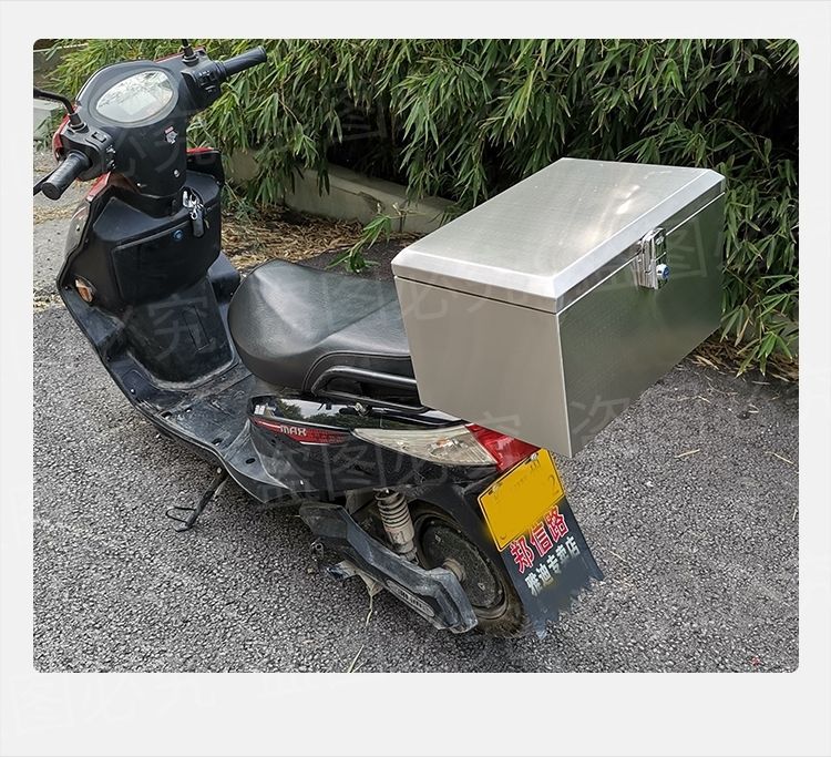 Motorcycle Stainless Steel Trunk Universal Thickened Electric Vehicle Scooter Large Tail Box Waterproof Takeaway Tool Box