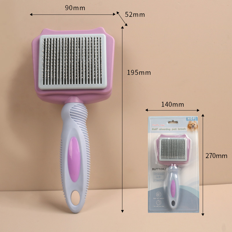 Peine para gatos para eliminar el pelo suelto, peine de agujas para gatos, peine con botón autolimpiante, peine para mascotas, peine para pelo de gato, especial para el cuidado de gatos.