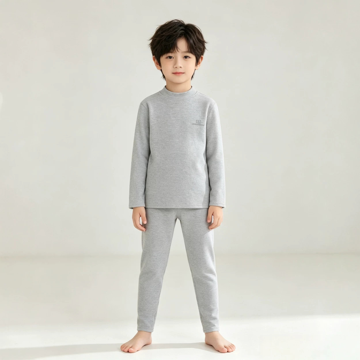 라이트 그레이 미드 칼라 M 로고