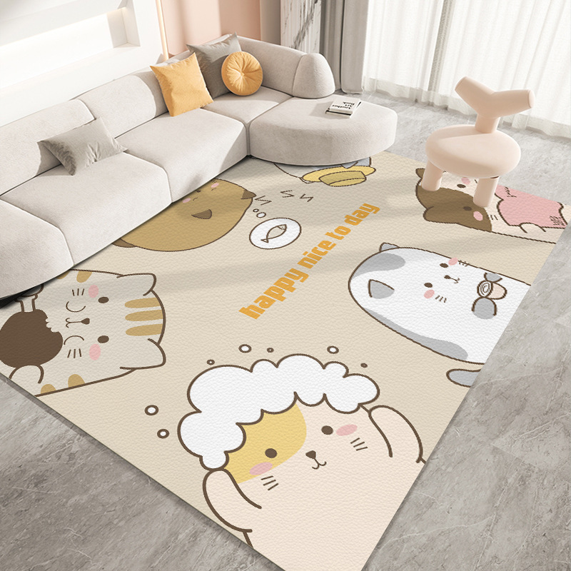 Children's Carpet Living Room Waterproof and Washable Leather Crawling Mat Children's Room Cartoon Crawling Mat Carpet