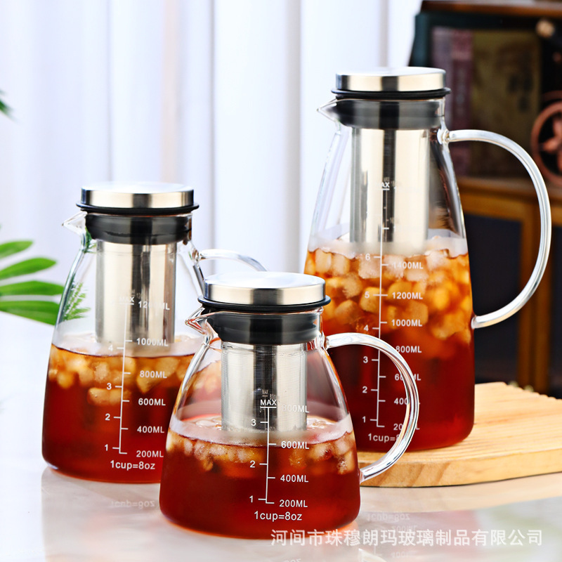 American Cold Brew Coffee Pot Household Cold Water Pot Coffee Filter Cup Cold Brew Pot Hand Brewed Cold Brew Coffee Pot Glass Pot