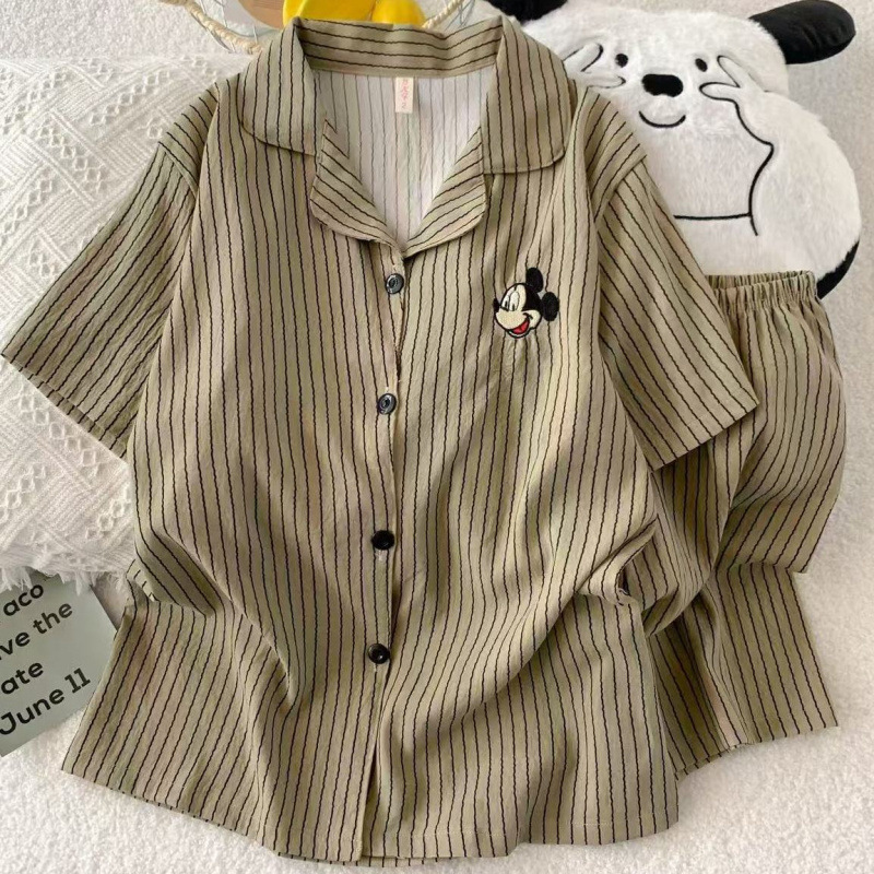 云朵棉夏季新款睡衣女短袖短裤卡通甜美印花可外穿家居服女生套装