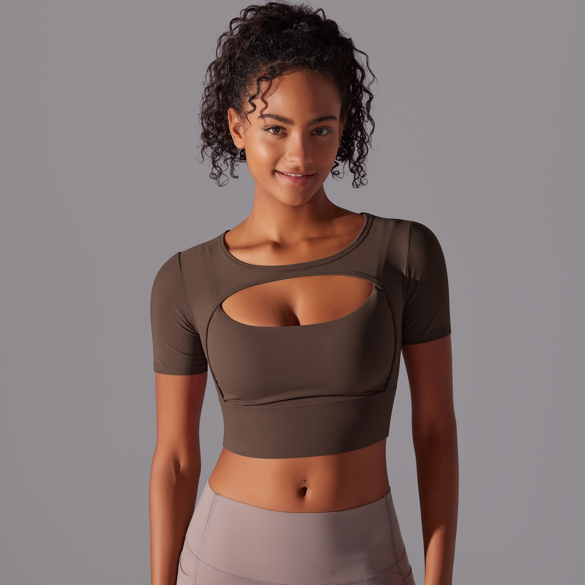 182g Weight Short Sleeve Sleeve Length Pullovers Placket Type Nylon, Spandex Fabric Type Short Top Length T-shirt Tops Type Yoga, Sports Occasion Round Neck Neckline Solid Color Pattern Women Gender Hollow Out Craft Fitness Sport Style Solid Color Nylon Spandex Round Neck Hollow Out Active Tops T-shirt 7