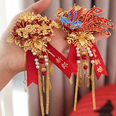結婚礼竜鳳胸花新郎新婦ブローチ別花ペア高級感襟花フルセット結婚準備用品大全