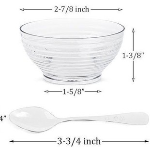 Cross-Border 3.5oz Dessert Cup Mousse Cup Salad 100ml Round Bowl Plus Plastic Spoon Set 100 Sets