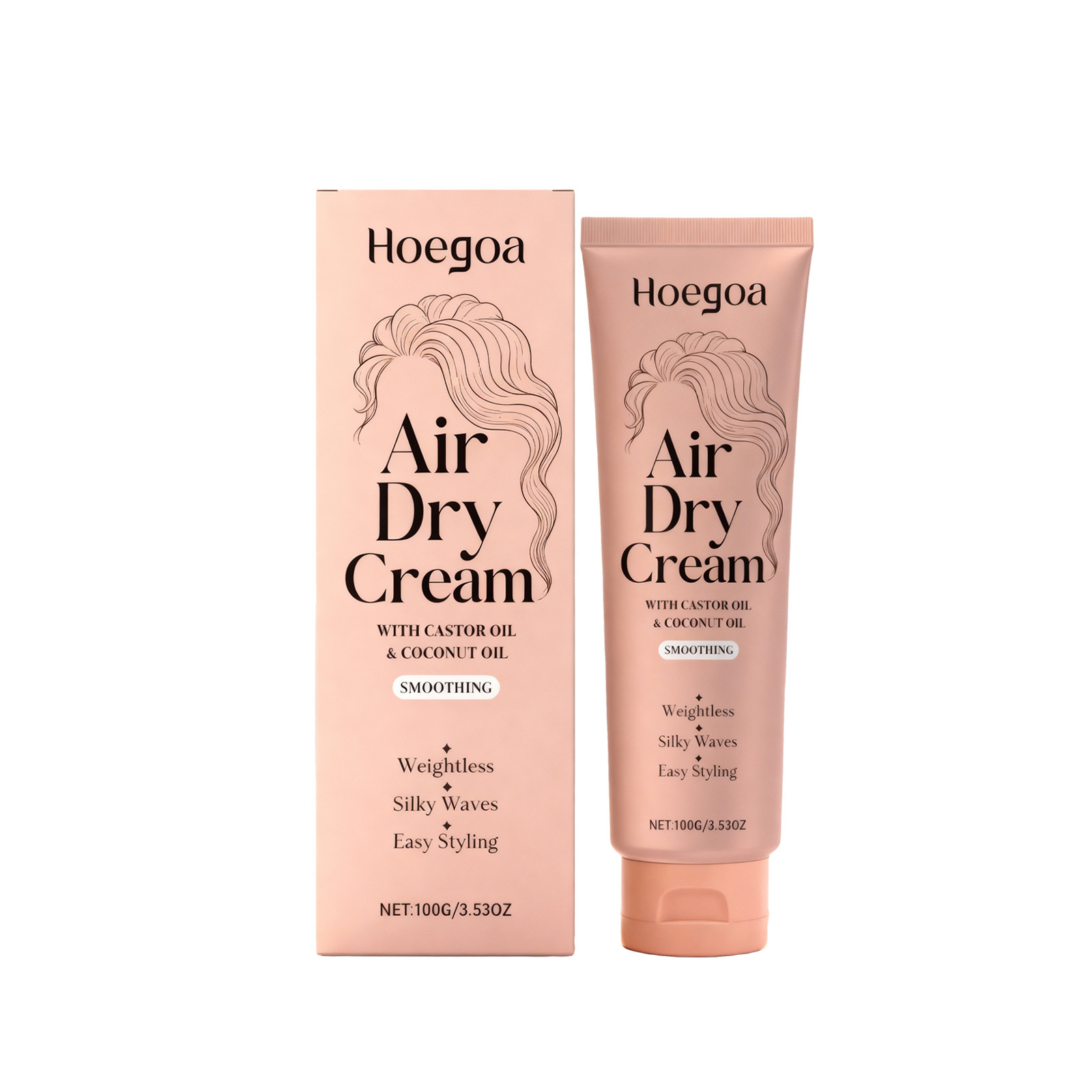 Hoegoa Curl Styling Cream Moisturizing, Refreshing, and Nourishing for Naturally Curly and Voluminous Hair, Cross-Border Bestseller