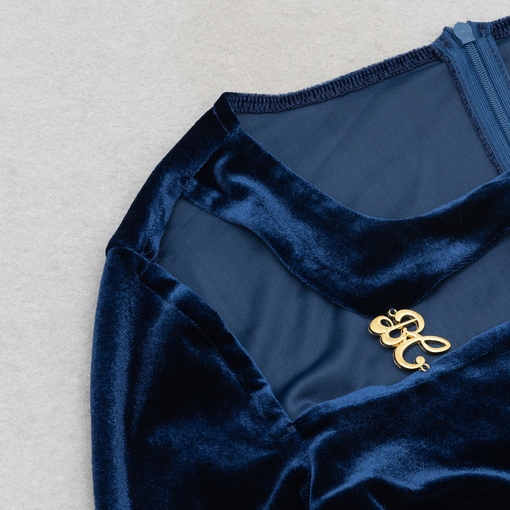 Minimalist Hollow Out Cutout Slim Fit Long Sleeve Split Dress Party Dress