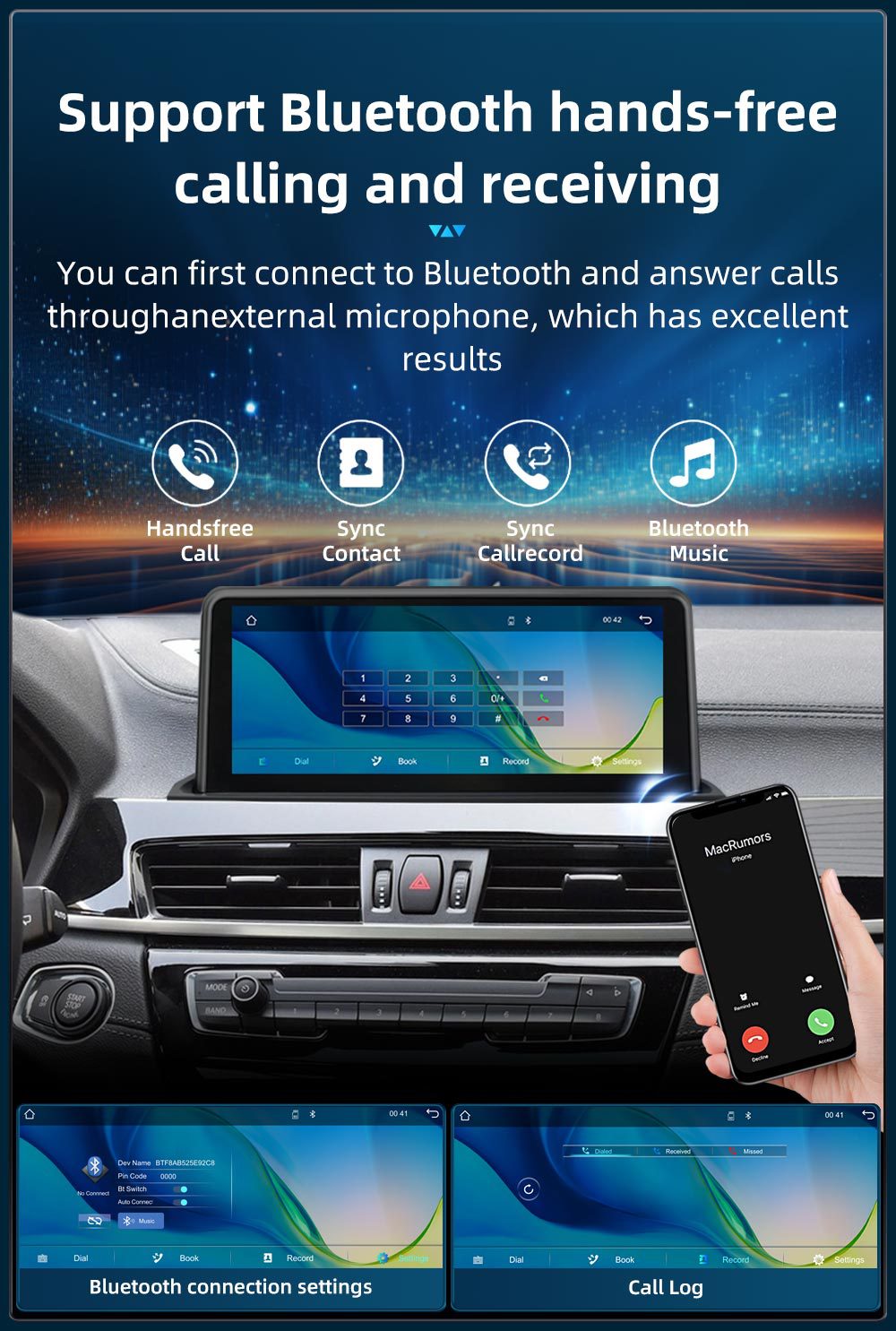 Suitable for Bmw X1 F48 F49 X2 F39 Car Central Control Large Screen Gps Navigation All-In-One Player