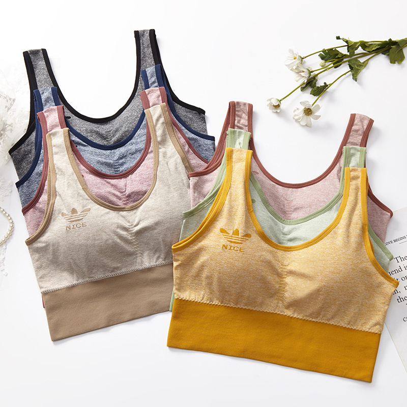 New plus size beauty back bra wireless sports yoga vest wrapped chest underwear women's loose stretch