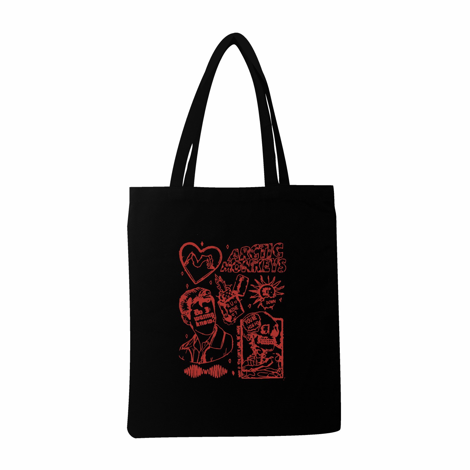 2025 nuevo anime japonés de dibujos animados rock mono ártico patrón de álbum de música de venta caliente bolsas de mano transfronterizas