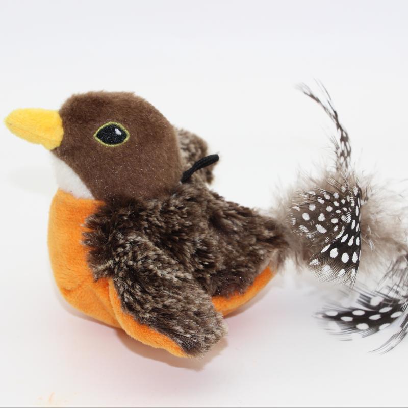 爆発的に羽ばたきをするかわいい電動ペットのぬいぐるみは鳥の退屈解消神器の高颜値発声猫玩具をシミュレートする|undefined
