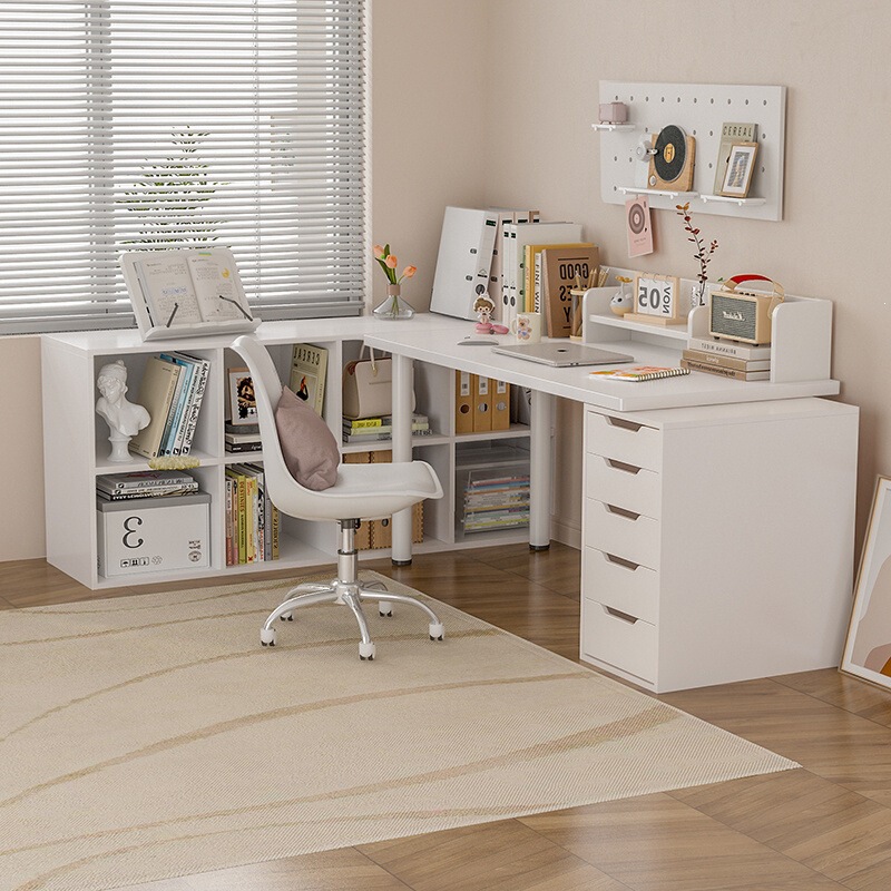Simple Home-Use Student Study Desk with Corner Drawer, Bedroom Vanity Table, Single/Double Person Office Computer Desk Simple Home-Use Student Study Desk with Corner Drawer, Bedroom Vanity Table, Single/Double Person Office Computer Desk