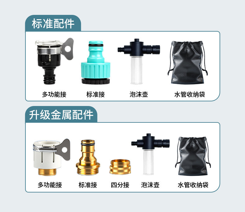 Suitable for high-pressure car washing water guns, home gardening tools, retractable water hoses, tap water pressure boosters, and washable water