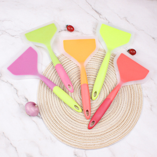 Silicone Tamagoyaki transparent two-color silicone wide-mouth frying spatula semi-transparent Tamagoyaki spatula kitchen utensils silicone spatula