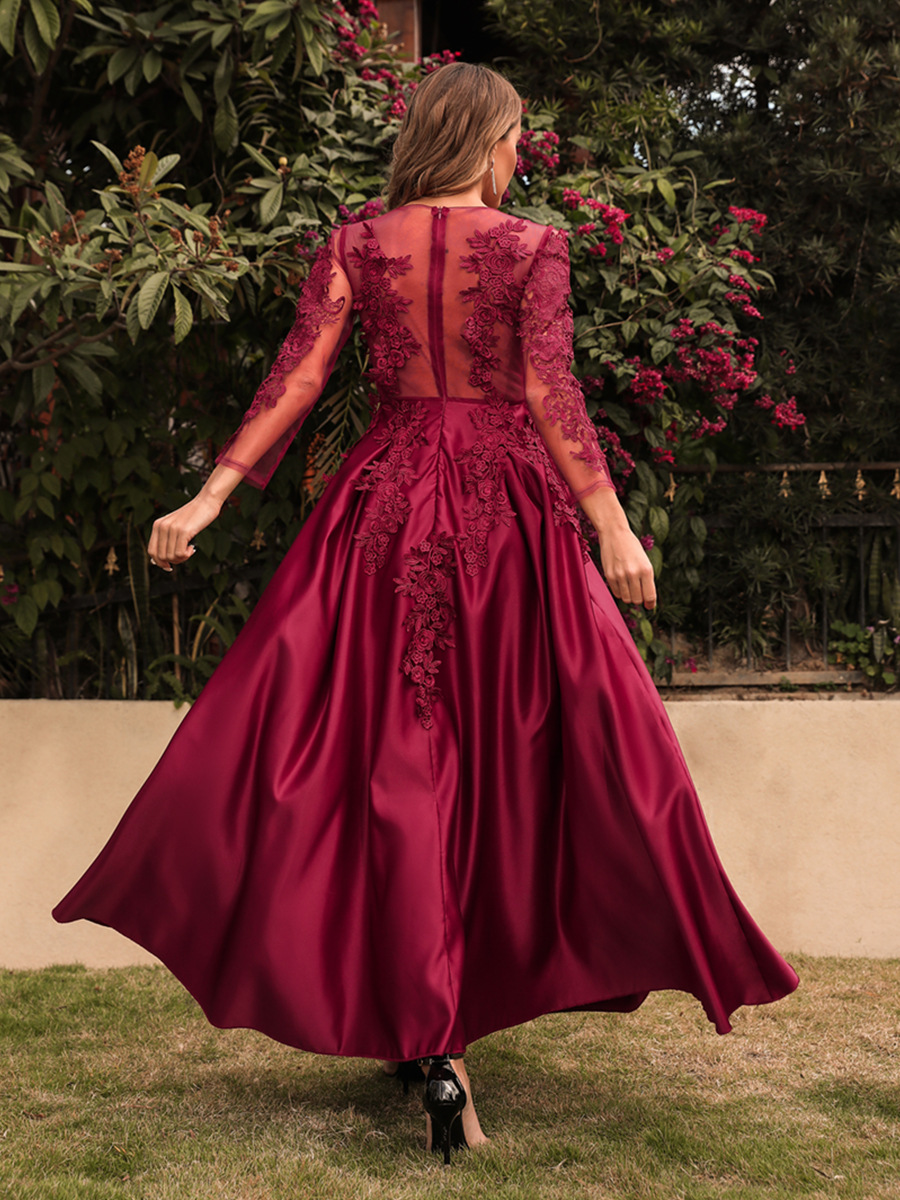 2022 nueva ropa de mujer de comercio exterior europeo y americano independiente soporte encaje gran swing sexy vestido largo trailing banquete vestido de noche nuevo image 6