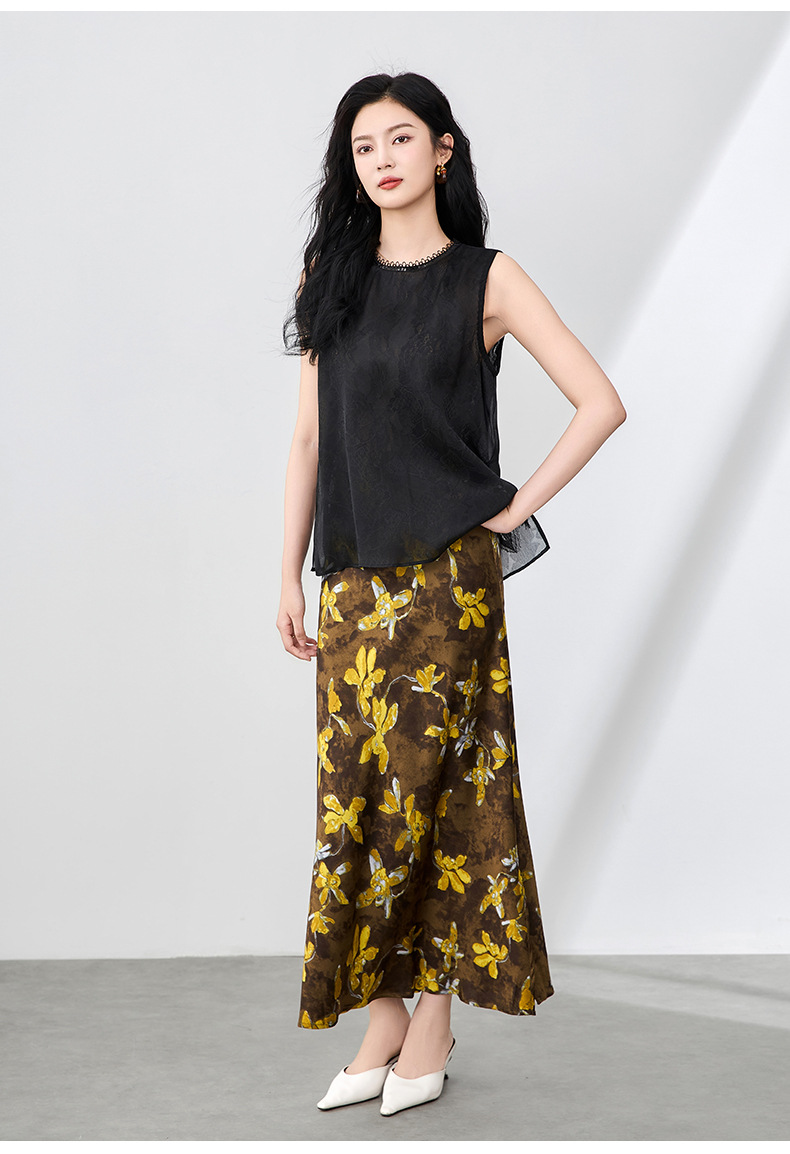 Áo hai dây organza ren cổ tròn phong cách thanh lịch mùa hè — Màu đen chi tiết 15